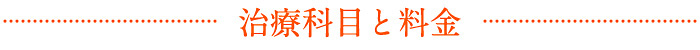 治療科目と料金